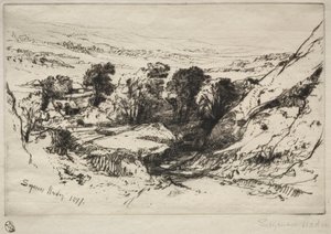 Nine Barrow Down, 1877. av Francis Seymour Haden