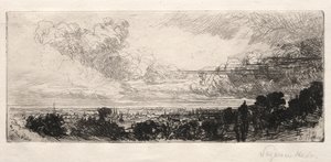Ut av studievinduet, 1862. av Francis Seymour Haden