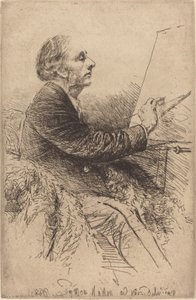 Selvportrett ved staffeliet av Francis Seymour Haden