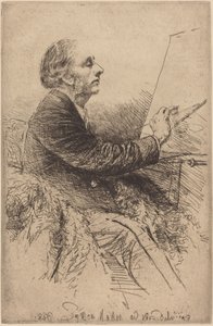 Selvportrett ved staffeliet av Francis Seymour Haden