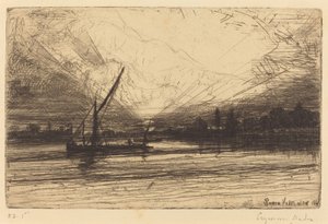 Solnedgang på Themsen av Francis Seymour Haden