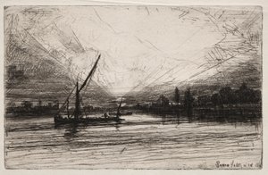 Solnedgang på Themsen av Francis Seymour Haden