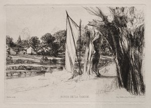 Thames Ditton - With a Sail av Francis Seymour Haden