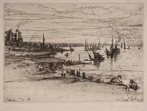 The Inn, Purfleet, 1869. av Francis Seymour Haden