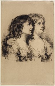 Tvillingene-Sarah og Anne Haden (nr. 2), 1885 av Francis Seymour Haden