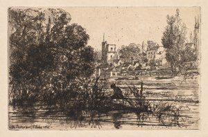 Twickenham kirke av Francis Seymour Haden