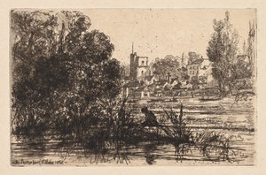 Twickenham kirke, 1865. av Francis Seymour Haden