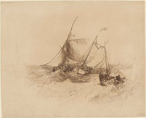 Calais brygge av Francis Seymour Haden after Joseph Mallord William Turner