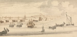Hulker i Medway av Francis Swaine