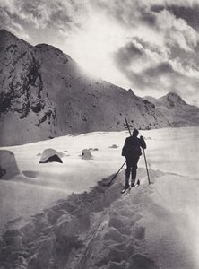 Østalpene: Ettermiddag på Rosegbreen (s/hvitt-bilde)