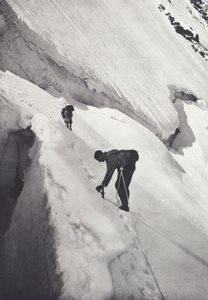 Pennine-alpene: Under Col de Tournanche (s/hvitt-bilde)