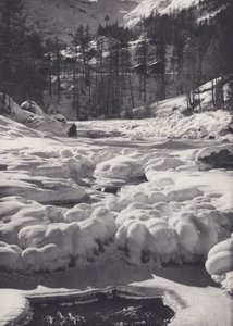 Pennine Alps: Frozen Stream (s/hv-bilde)