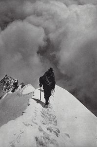 Alpene: Krysser Breithorn (s/hvitt bilde)