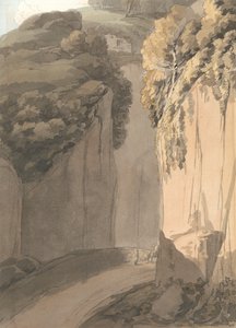 Inngang til grotten ved Posilippo i Napoli av Francis Towne