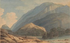 The Entrance into Borrowdale, ca. 1786 (akvarell med penn og blekk på papir)