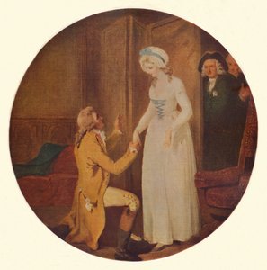 Young Marlow and Miss Hardcastle: A Scene from She Stoops to Conquer av Oliver Goldsmith Act V, Sc av Francis Wheatley