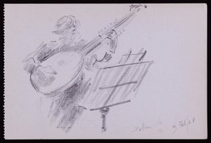 Portrett av Arnold Dolmetsch av Francis Wilfred Lawson