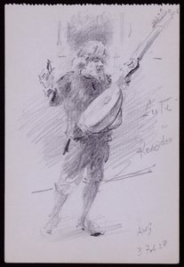 Portrett av Arnold Dolmetsch av Francis Wilfred Lawson