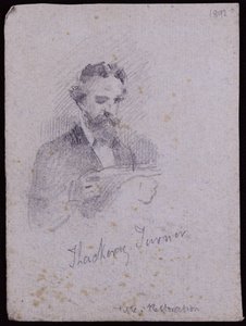 Portrett av H Thackeray Turner, ca. 1900 (blyant på papir) av Francis Wilfred Lawson