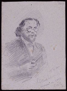 Portrett av JT Micklethwaite, ca. 1893 (blyant på papir) av Francis Wilfred Lawson