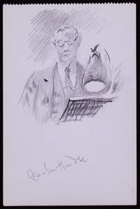Portrett av Martin Hardie, ca. 1931 (blyant på papir) av Francis Wilfred Lawson