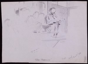 Portrett av William [? Morris av Francis Wilfred Lawson