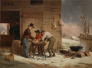Forbereder for juleplukking av kalkuner, 1851.