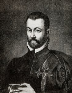 Portrait of Benito ARIAS MONTANO (1527-1598), Spanish humanist and theologian, based on a painting by Francisco Pacheco av Francisco (after) Pacheco