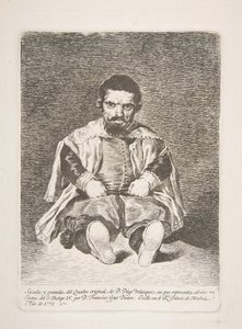 En dverg en dverg kjent som El Primo etter Diego Velázquez, 1778. av Francisco de Goya