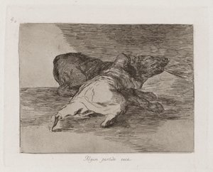 He Gets Something Out of It, Plate 40 fra The Disasters of War av Francisco de Goya