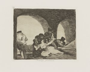 bittert nærvær. (Bittert å være tilstede.), pl. 13 fra serien The Disasters of War av Francisco de Goya