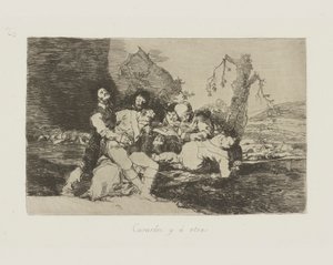 Kur dem, og ? en annen. (Få dem friske og videre til neste.), pl. 20 fra serien The Disasters of War av Francisco de Goya