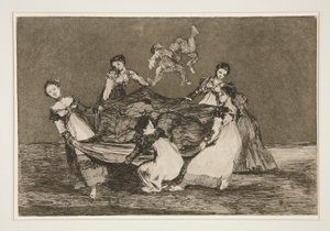 Disparate femenino (feminin dårskap), pl. 1 fra serien Los proverbios av Francisco de Goya