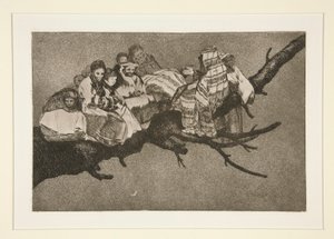 Disparate ridiculo (Latterlig dårskap), pl. 3 fra serien Los proverbios av Francisco de Goya