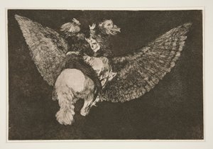 Disparate volante (Flying Folly), pl. 5 fra serien Los proverbios av Francisco de Goya