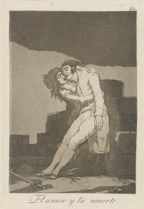 kjærlighet og død (Kjærlighet og død.), pl. 10 fra serien The Caprices av Francisco de Goya