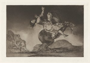 El Caballo Raptor (The Horse-Abductor), også kjent som La mujer y el potro, que los dome otro (A Woman and a Horse, Let Someone Else Master Them), fra serien Los absurdities (Los proverbios) av Francisco de Goya