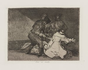 Dette er dårlig. (Dette er dårlig.), pl. 46 fra serien The Disasters of War av Francisco de Goya