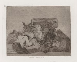 Merkelig hengivenhet! (Strange Devotion!), Plate 66 fra The Disasters of War av Francisco de Goya