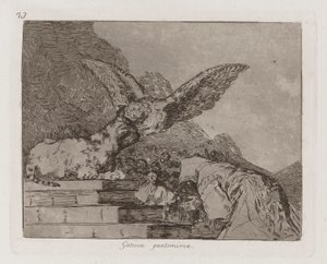 Gatesca pantomime (Feline Pantomime), plate 73 fra The Disasters of War av Francisco de Goya