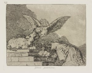 Gatesk pantomime. (Feline Pantomime.), pl. 73 fra serien The Disasters of War av Francisco de Goya