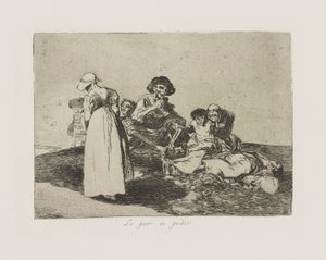 Det verste er å spørre. (The Worst Is To Beg.), pl. 55 fra serien The Disasters of War av Francisco de Goya