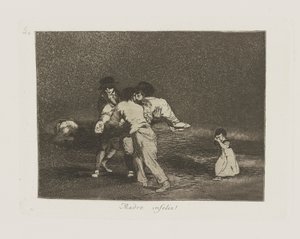 ulykkelig mor! (Ulykkelig mor!), pl. 50 fra serien The Disasters of War av Francisco de Goya