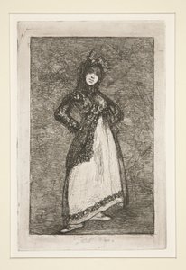 Maja [med mørk bakgrunn] av Francisco de Goya