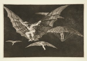 Mode of Flying (A Way of Flying), pl. 13 fra serien The Proverbs av Francisco de Goya