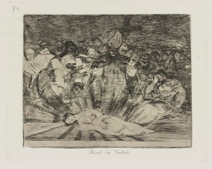 døde? sannheten. (Sannheten har dødd.), pl. 79 fra serien The Disasters of War av Francisco de Goya