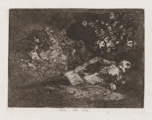 Noen. [Ello dir?] (Nothing. The Event Will Tell), Plate 69 fra The Disasters of War av Francisco de Goya