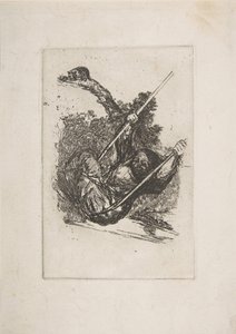 Gammel kvinne på huske Vieja columpiándose.n.d. av Francisco de Goya