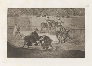 Pepe Illo gjør snittet til oksen (Pepe Illo Making the Pass of the av Francisco de Goya
