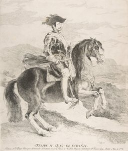 Filip IV til hest, etter Velázquez, 1778. av Francisco de Goya